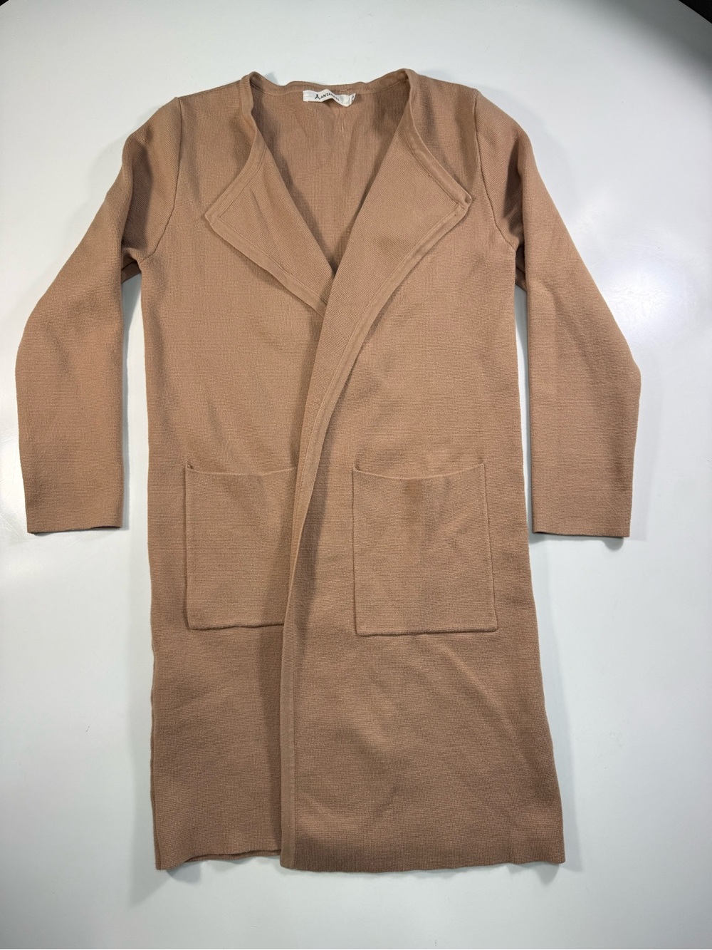 Lightweight Cream Open-Front Long Cardigan with Pockets NWOT - Picture 2 of 8